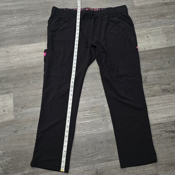 Healing Hands Black Jogger Scrubs Large Pocket Super Soft Pants - Picture 6 of 7